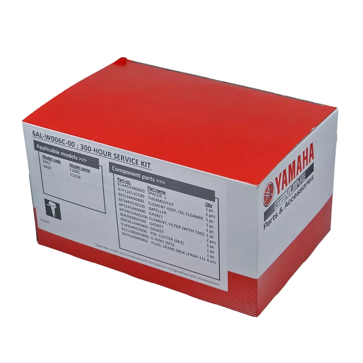 6ALW006C0000, 6ALW006C00, 6AL-W006C-00-00, 6AL-W006C-00, Zestaw serwisowy Yamaha 300 mh, Zestaw serwisowy do silników zaburtowych YAMAHA F200C F225B - 300 motogodzin